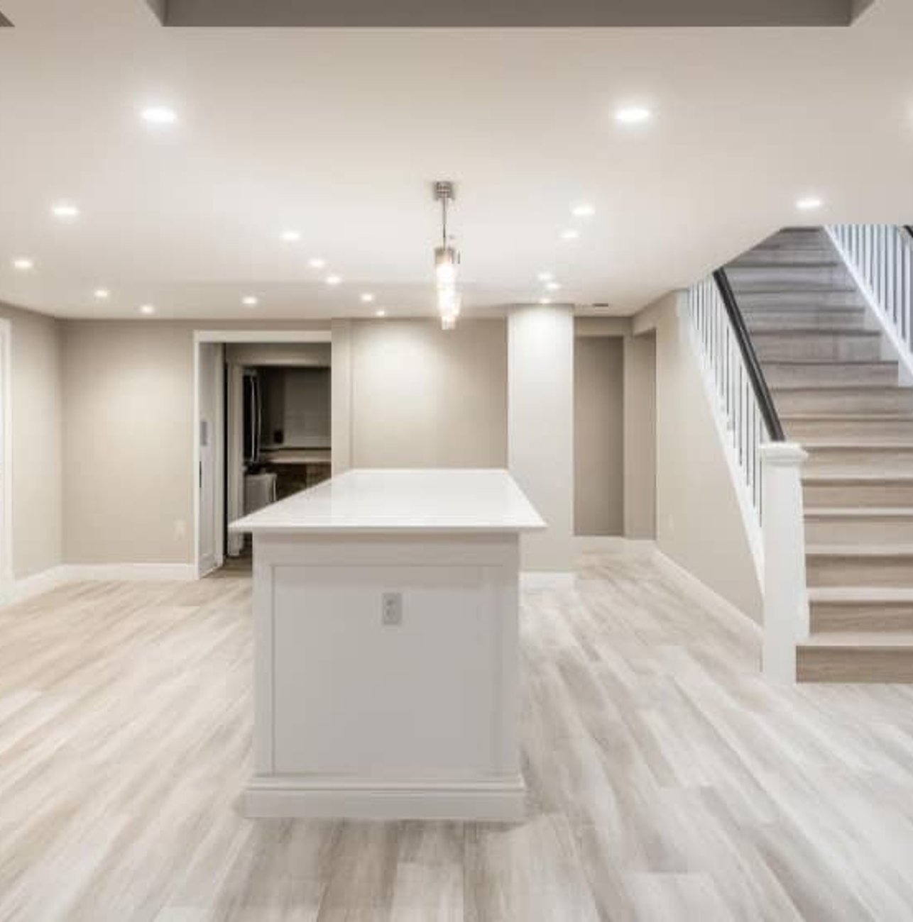 Finished basement renovation in Hamilton