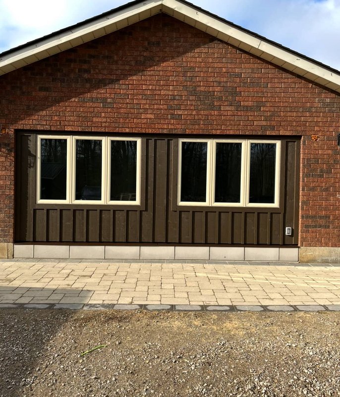 Brick house exterior addition